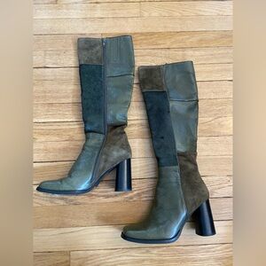 Jeffery Campbell Green Leather Women's Tall Boots